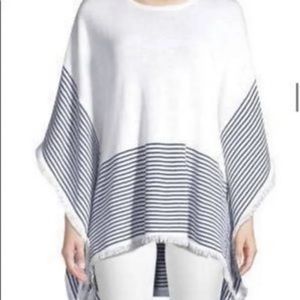 Vineyard Vines Navy and Cream Poncho Sweater